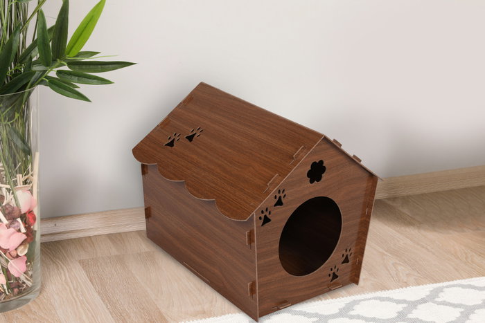 Aberto Design Casa de Madera para Gatos 43x40x38 cm Nogal